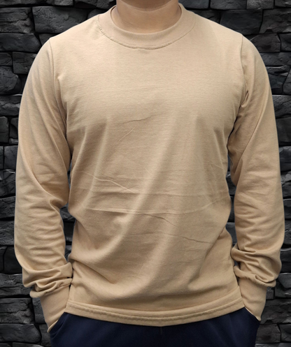 Playera Regular Manga Larga 200gms CAQUI