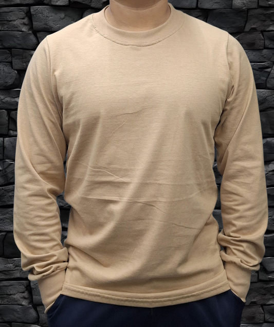 Playera Regular Manga Larga 200gms CAQUI