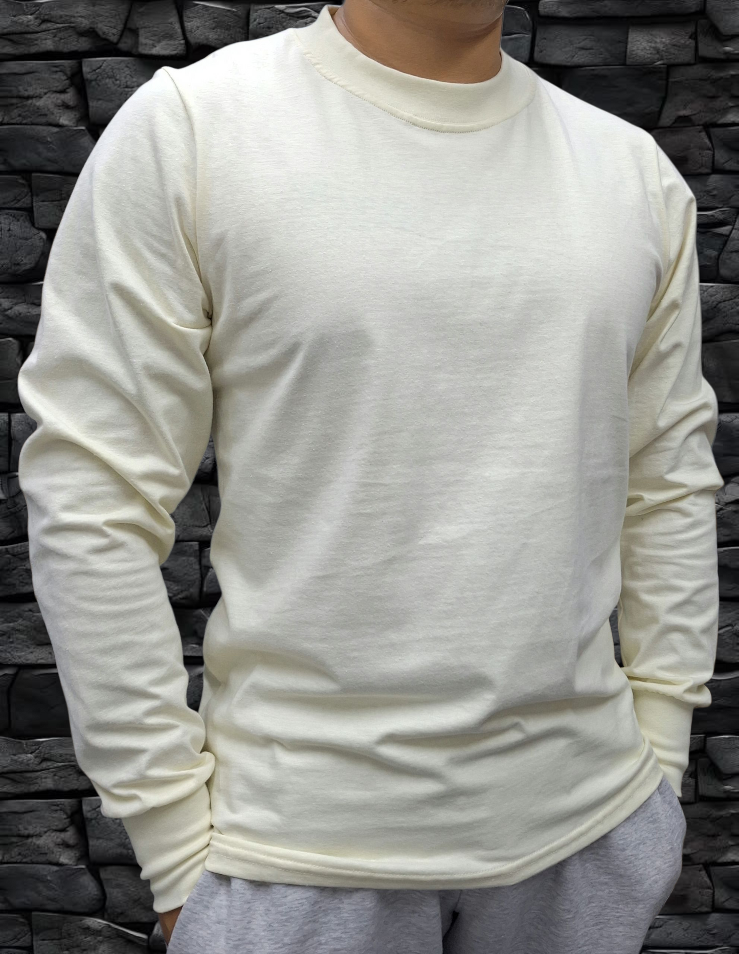 Playera Regular Manga Larga 200gms HUESO