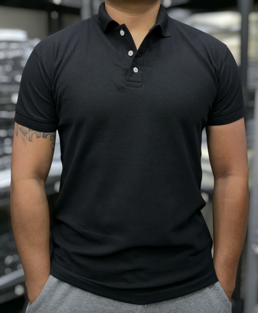 Playera Tipo Polo NEGRA