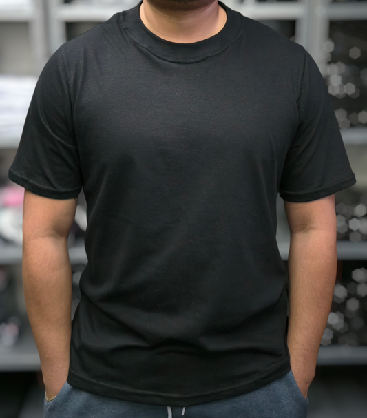 Playera Regular Fit 180 gsm Negra MAYOREO