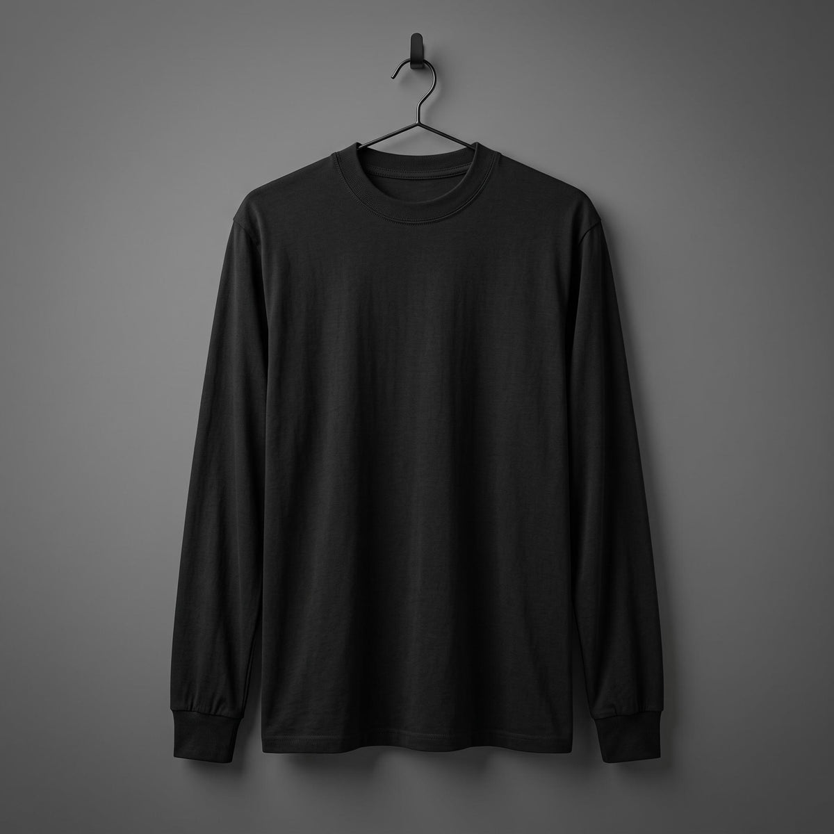Playera Regular Manga Larga 200gms NEGRA