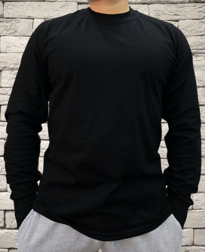 Playera Regular Manga Larga 200gms NEGRA