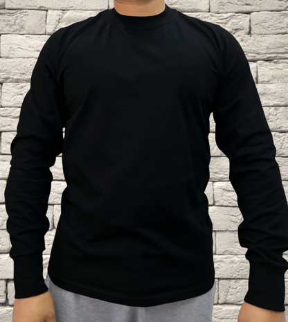 Playera Regular Manga Larga 200gms NEGRA