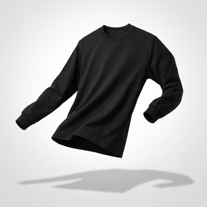 Playera Regular Manga Larga 200gms NEGRA