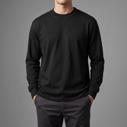 Playera Regular Manga Larga 200gms NEGRA